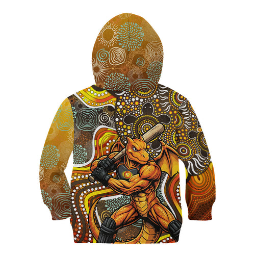 Perth Scorchers Kid Hoodie Indigenous Dot Art Superhero Batter Tribal Pattern