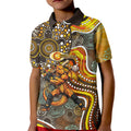 Perth Scorchers Kid Polo Shirt Indigenous Dot Art Superhero Batter Tribal Pattern