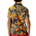 Perth Scorchers Kid Polo Shirt Indigenous Dot Art Superhero Batter Tribal Pattern