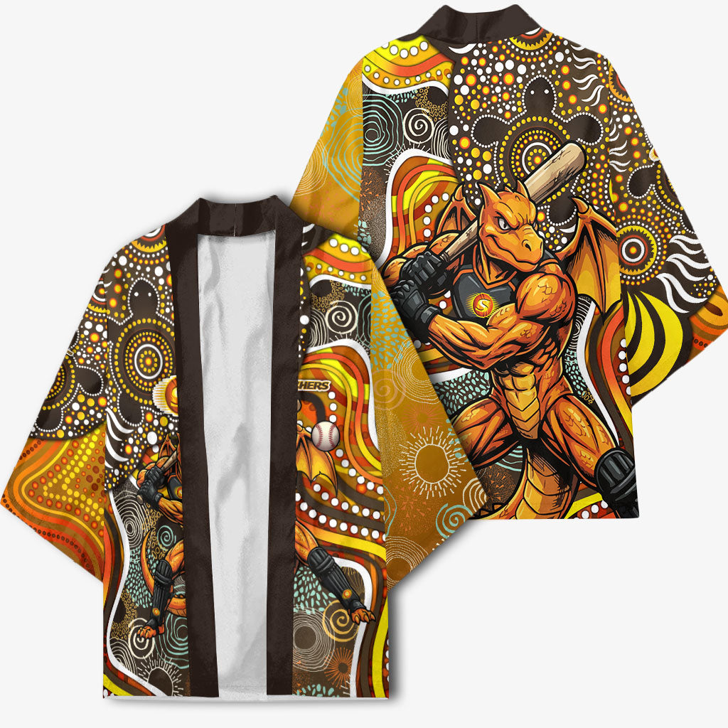 Perth Scorchers Kimono Indigenous Dot Art Superhero Batter Tribal Pattern