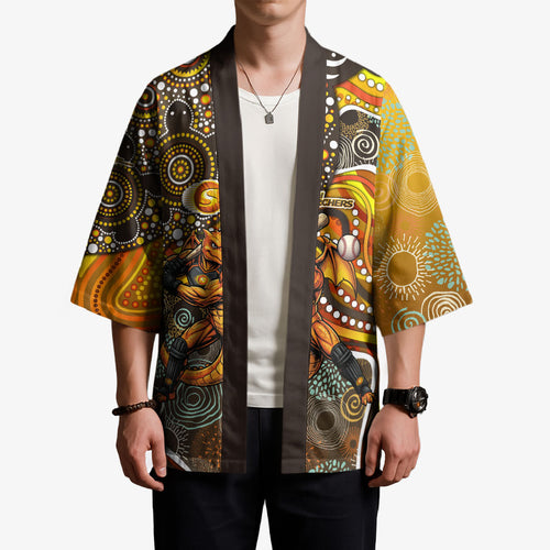 Perth Scorchers Kimono Indigenous Dot Art Superhero Batter Tribal Pattern