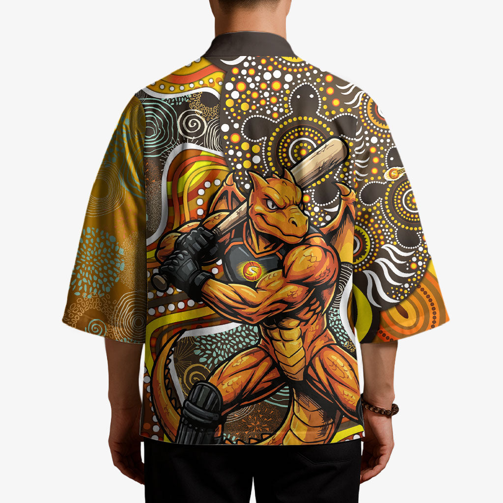 Perth Scorchers Kimono Indigenous Dot Art Superhero Batter Tribal Pattern