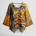 Perth Scorchers Kimono Sleeve Blouse Indigenous Dot Art Superhero Batter Tribal Pattern