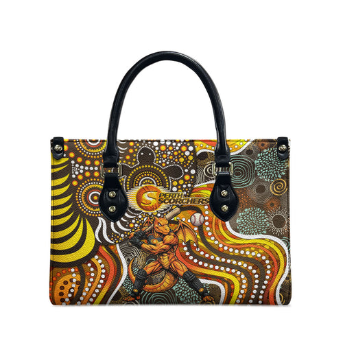 Perth Scorchers Leather Bag Indigenous Dot Art Superhero Batter Tribal Pattern