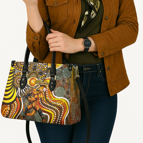 Perth Scorchers Leather Bag Indigenous Dot Art Superhero Batter Tribal Pattern