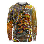 Perth Scorchers Long Sleeve Shirt Indigenous Dot Art Superhero Batter Tribal Pattern