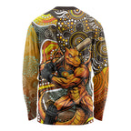Perth Scorchers Long Sleeve Shirt Indigenous Dot Art Superhero Batter Tribal Pattern