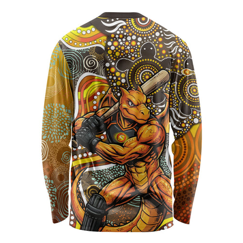 Perth Scorchers Long Sleeve Shirt Indigenous Dot Art Superhero Batter Tribal Pattern