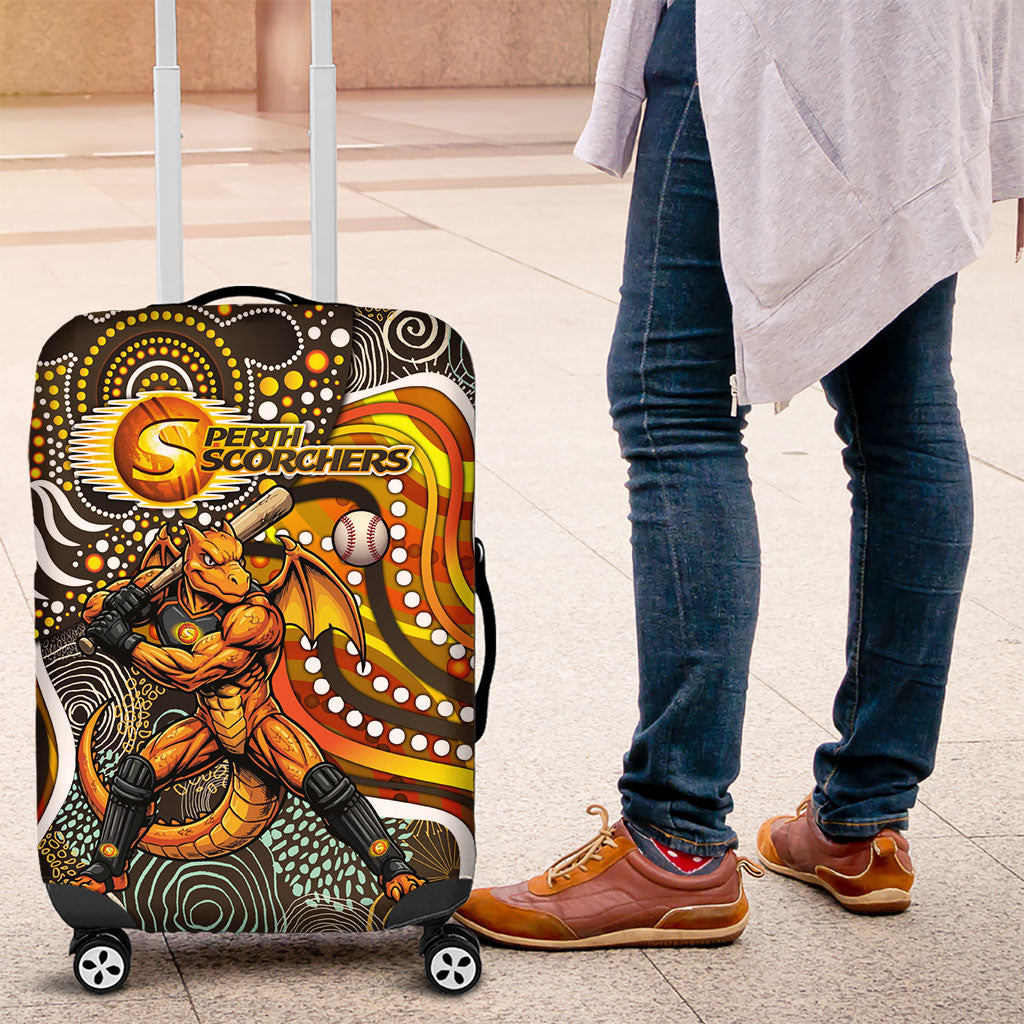 Perth Scorchers Luggage Cover Indigenous Dot Art Superhero Batter Tribal Pattern