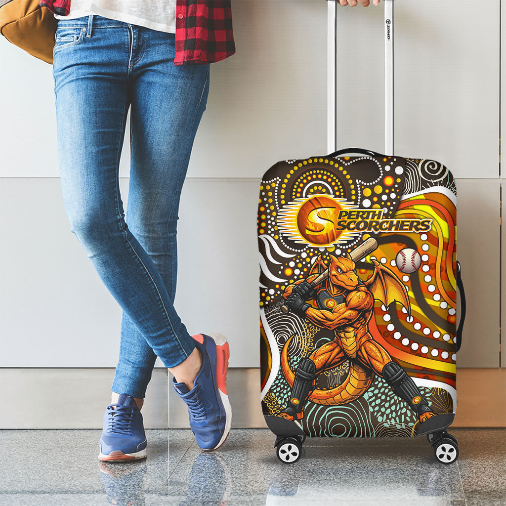 Perth Scorchers Luggage Cover Indigenous Dot Art Superhero Batter Tribal Pattern
