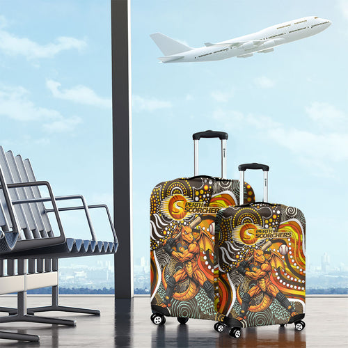 Perth Scorchers Luggage Cover Indigenous Dot Art Superhero Batter Tribal Pattern