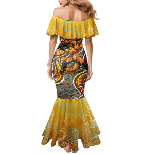Perth Scorchers Mermaid Dress Indigenous Dot Art Superhero Batter Tribal Pattern