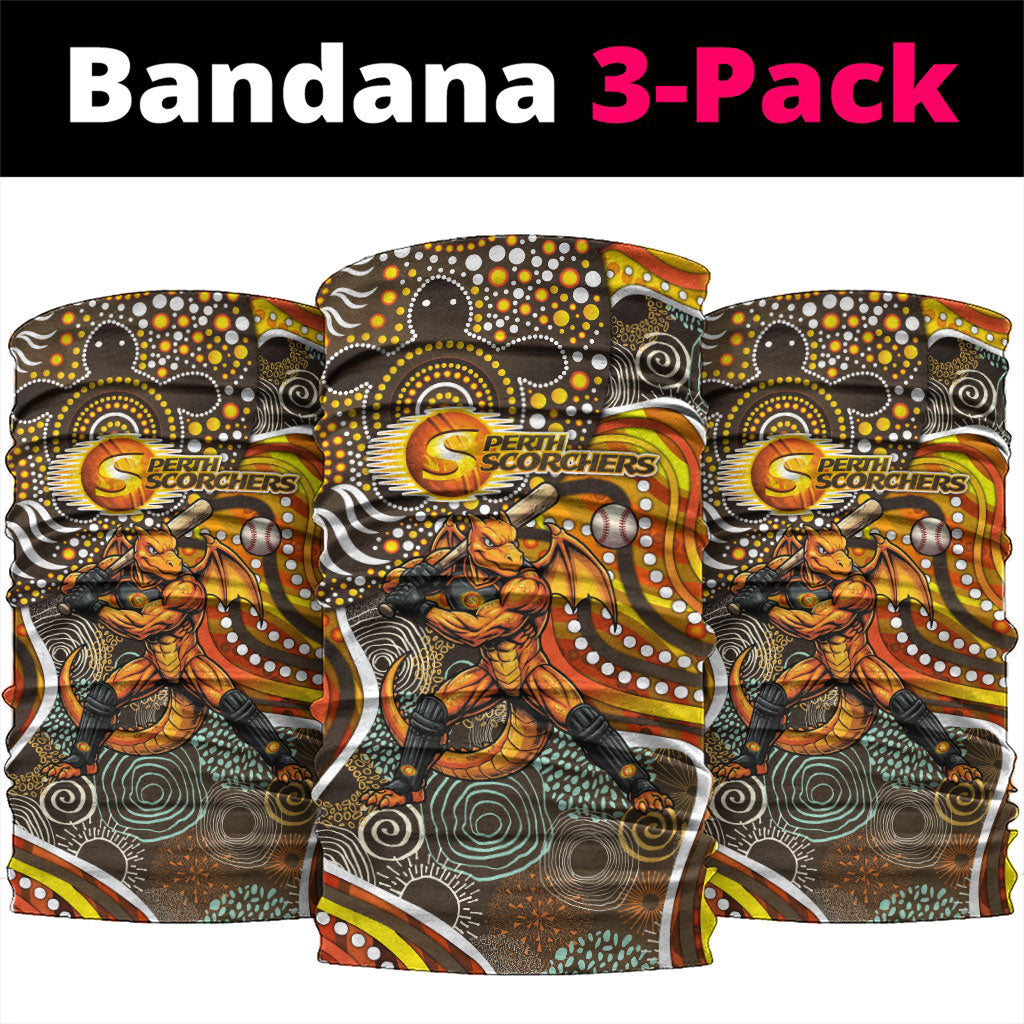 Perth Scorchers Neck Gaiter Indigenous Dot Art Superhero Batter Tribal Pattern