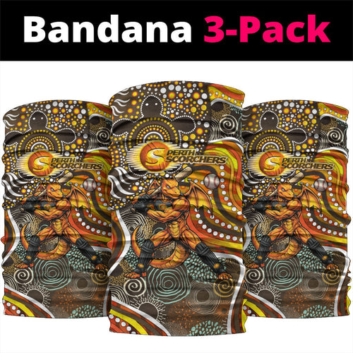 Perth Scorchers Neck Gaiter Indigenous Dot Art Superhero Batter Tribal Pattern