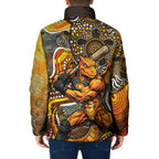 Perth Scorchers Padded Jacket Indigenous Dot Art Superhero Batter Tribal Pattern