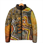 Perth Scorchers Padded Jacket Indigenous Dot Art Superhero Batter Tribal Pattern