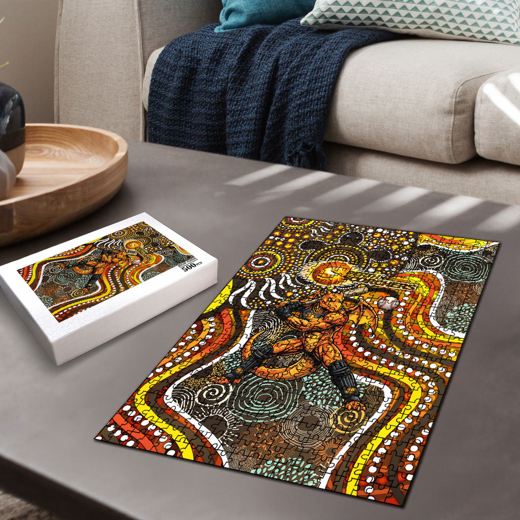 Perth Scorchers Puzzle Indigenous Dot Art Superhero Batter Tribal Pattern