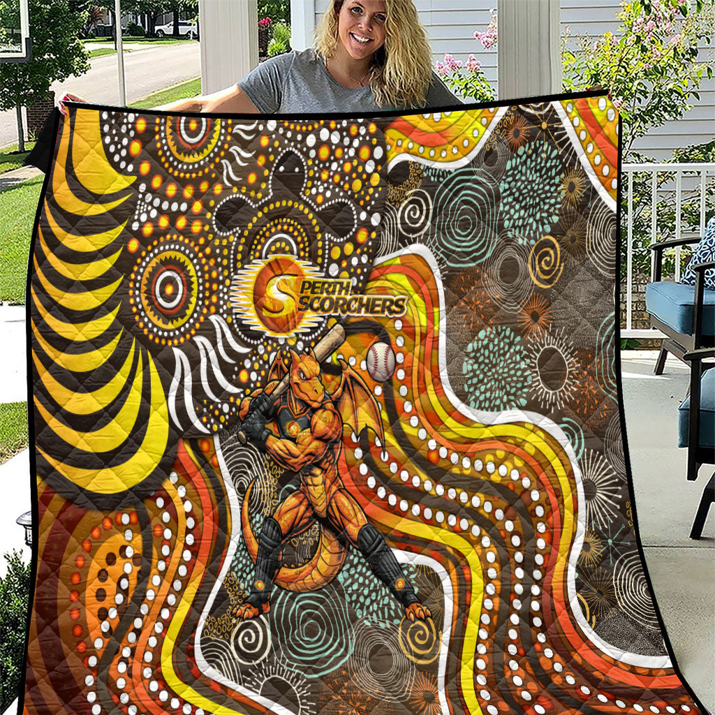 Perth Scorchers Quilt Indigenous Dot Art Superhero Batter Tribal Pattern