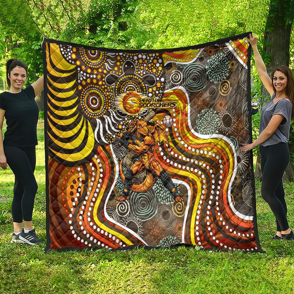 Perth Scorchers Quilt Indigenous Dot Art Superhero Batter Tribal Pattern