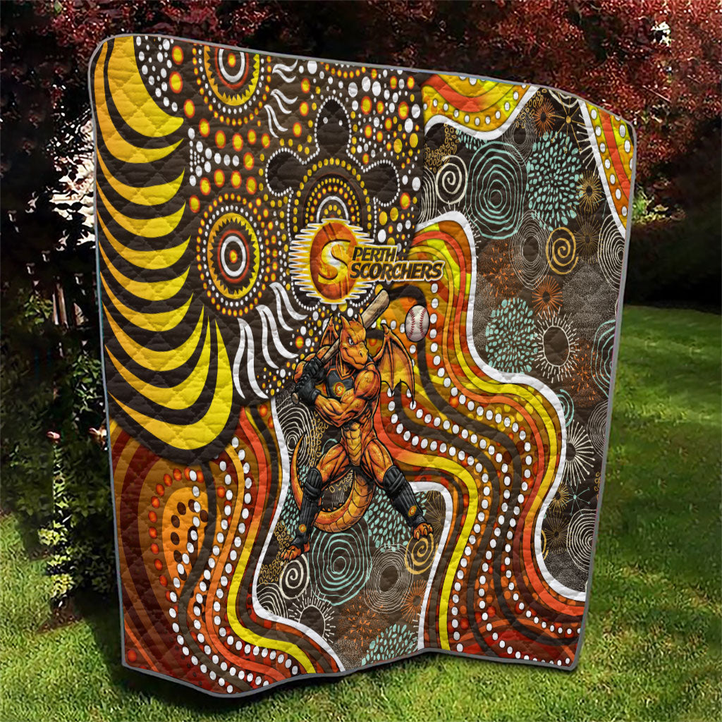 Perth Scorchers Quilt Indigenous Dot Art Superhero Batter Tribal Pattern