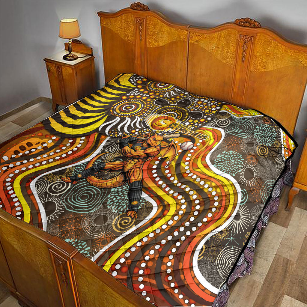 Perth Scorchers Quilt Indigenous Dot Art Superhero Batter Tribal Pattern