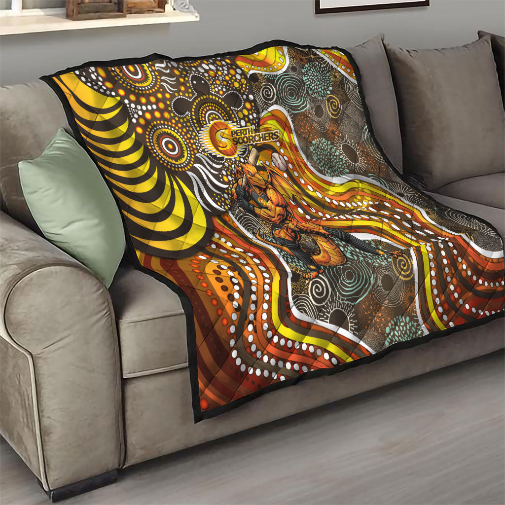 Perth Scorchers Quilt Indigenous Dot Art Superhero Batter Tribal Pattern