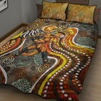 Perth Scorchers Quilt Bed Set Indigenous Dot Art Superhero Batter Tribal Pattern
