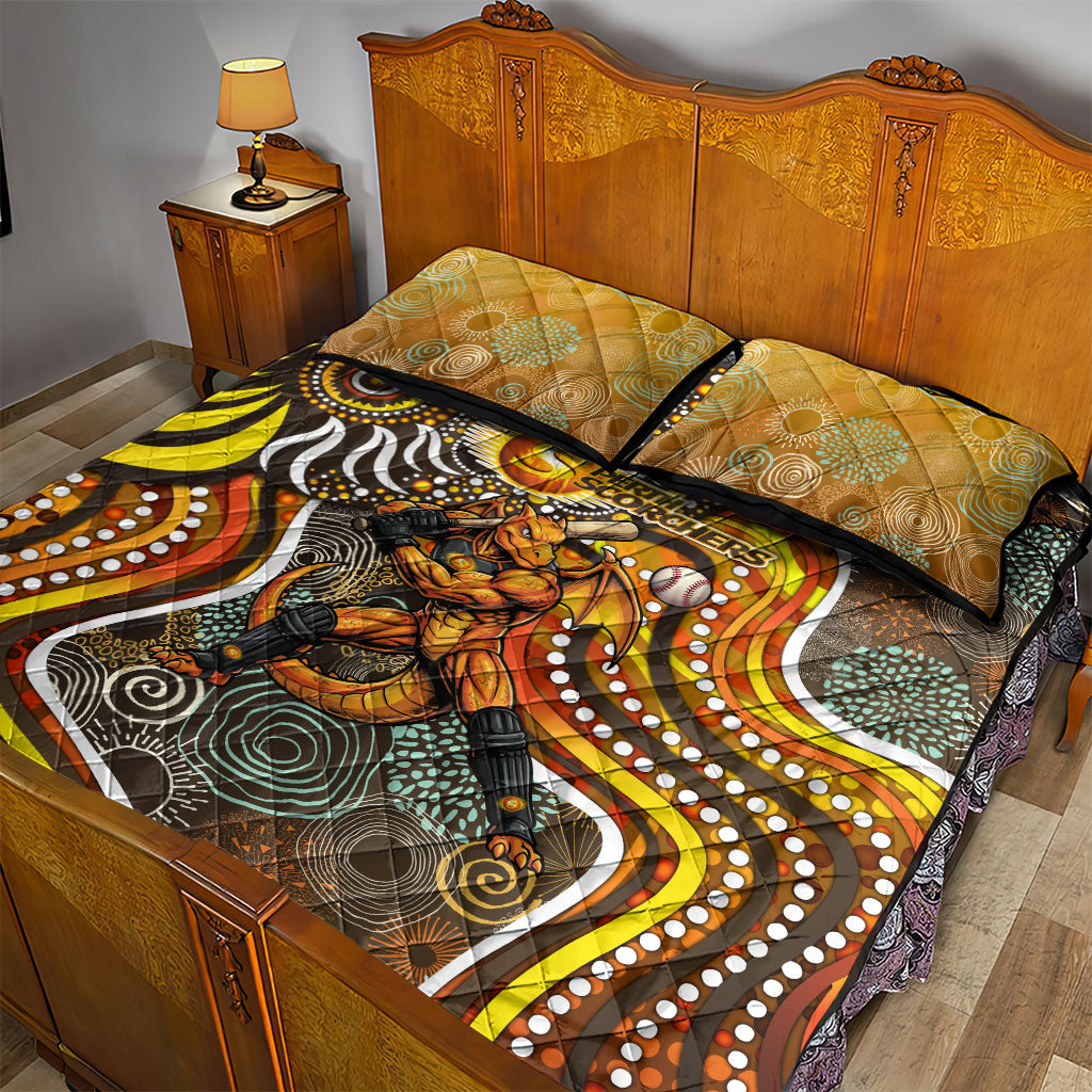 Perth Scorchers Quilt Bed Set Indigenous Dot Art Superhero Batter Tribal Pattern