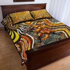 Perth Scorchers Quilt Bed Set Indigenous Dot Art Superhero Batter Tribal Pattern