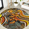Perth Scorchers Round Carpet Indigenous Dot Art Superhero Batter Tribal Pattern