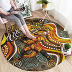 Perth Scorchers Round Carpet Indigenous Dot Art Superhero Batter Tribal Pattern