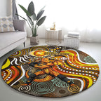 Perth Scorchers Round Carpet Indigenous Dot Art Superhero Batter Tribal Pattern