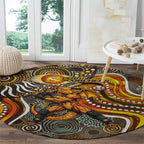 Perth Scorchers Round Carpet Indigenous Dot Art Superhero Batter Tribal Pattern