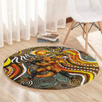 Perth Scorchers Round Carpet Indigenous Dot Art Superhero Batter Tribal Pattern