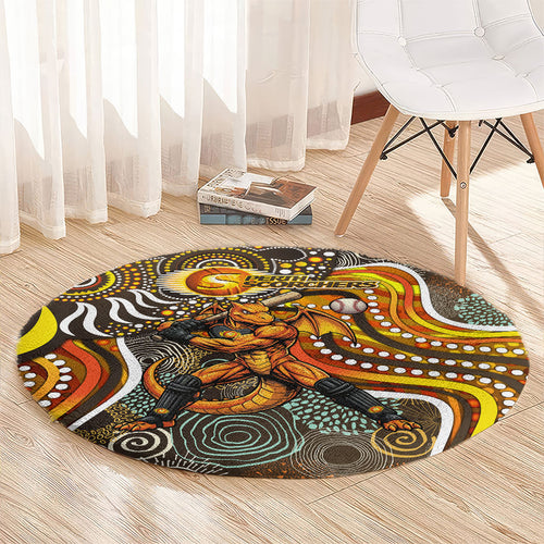 Perth Scorchers Round Carpet Indigenous Dot Art Superhero Batter Tribal Pattern