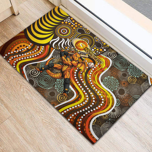 Perth Scorchers Rubber Doormat Indigenous Dot Art Superhero Batter Tribal Pattern