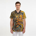 Perth Scorchers Scrub Top Indigenous Dot Art Superhero Batter Tribal Pattern