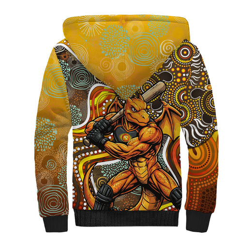 Perth Scorchers Sherpa Hoodie Indigenous Dot Art Superhero Batter Tribal Pattern