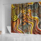 Perth Scorchers Shower Curtain Indigenous Dot Art Superhero Batter Tribal Pattern