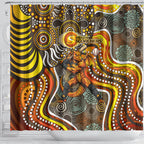 Perth Scorchers Shower Curtain Indigenous Dot Art Superhero Batter Tribal Pattern