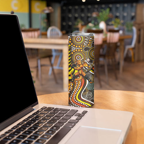 Perth Scorchers Skinny Tumbler Indigenous Dot Art Superhero Batter Tribal Pattern
