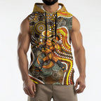 Perth Scorchers Sleeveless Hoodie Indigenous Dot Art Superhero Batter Tribal Pattern