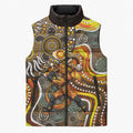 Perth Scorchers Sleeveless Puffer Jacket Indigenous Dot Art Superhero Batter Tribal Pattern