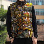 Perth Scorchers Sleeveless Puffer Jacket Indigenous Dot Art Superhero Batter Tribal Pattern