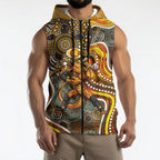 Perth Scorchers Sleeveless Zip Hoodie Indigenous Dot Art Superhero Batter Tribal Pattern