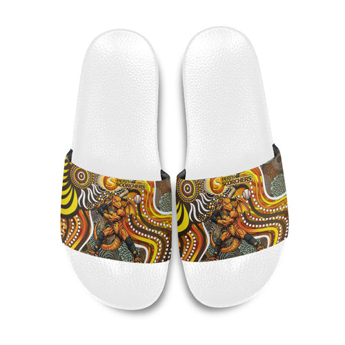 Perth Scorchers Slide Sandals Indigenous Dot Art Superhero Batter Tribal Pattern
