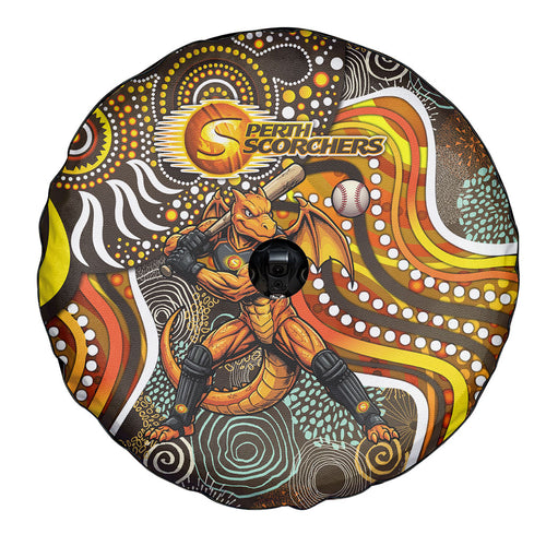 Perth Scorchers Spare Tire Cover Indigenous Dot Art Superhero Batter Tribal Pattern