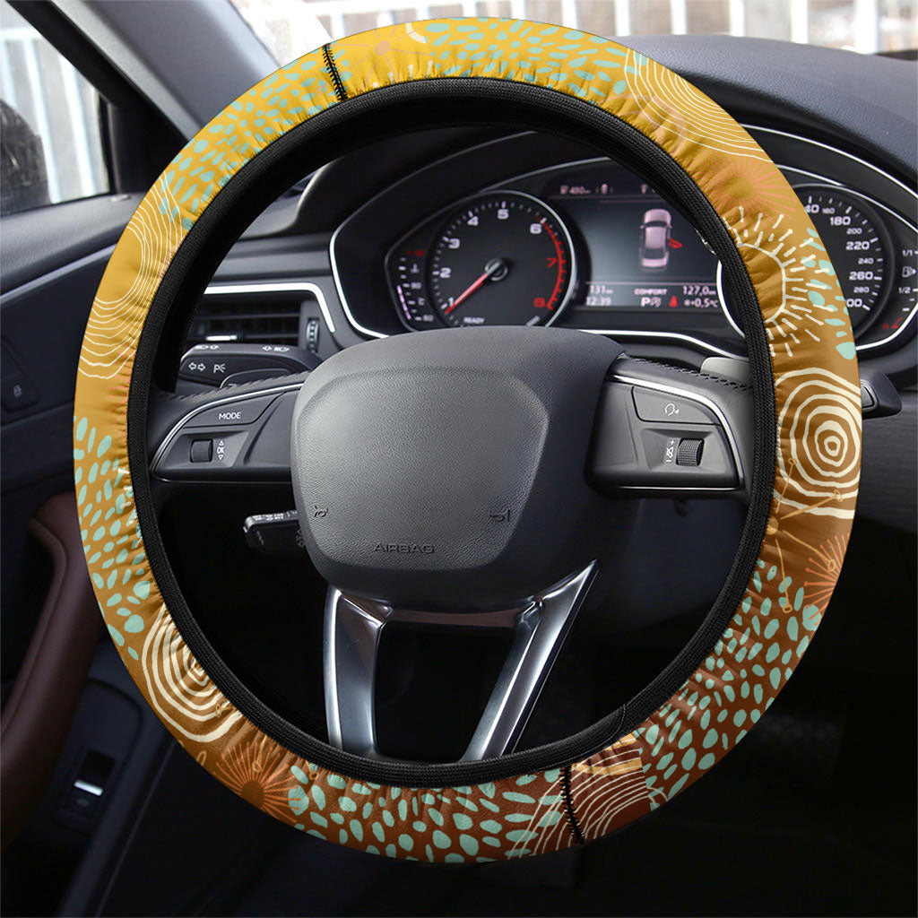 Perth Scorchers Steering Wheel Cover Indigenous Dot Art Superhero Batter Tribal Pattern