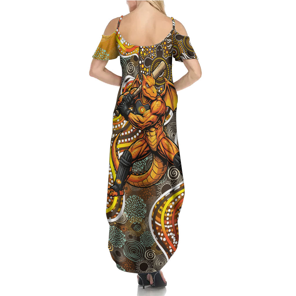 Perth Scorchers Summer Maxi Dress Indigenous Dot Art Superhero Batter Tribal Pattern
