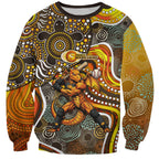Perth Scorchers Sweatshirt Indigenous Dot Art Superhero Batter Tribal Pattern